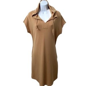 Magaschoni, Hoodie Dress Cap Sleeve Shift w Pockets